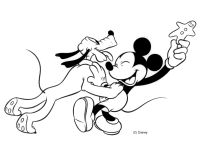 A coloring page of mickey mouse